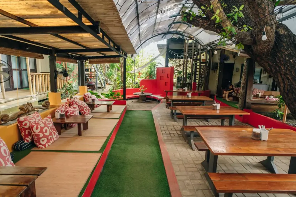 The garden at The Lazy Dog